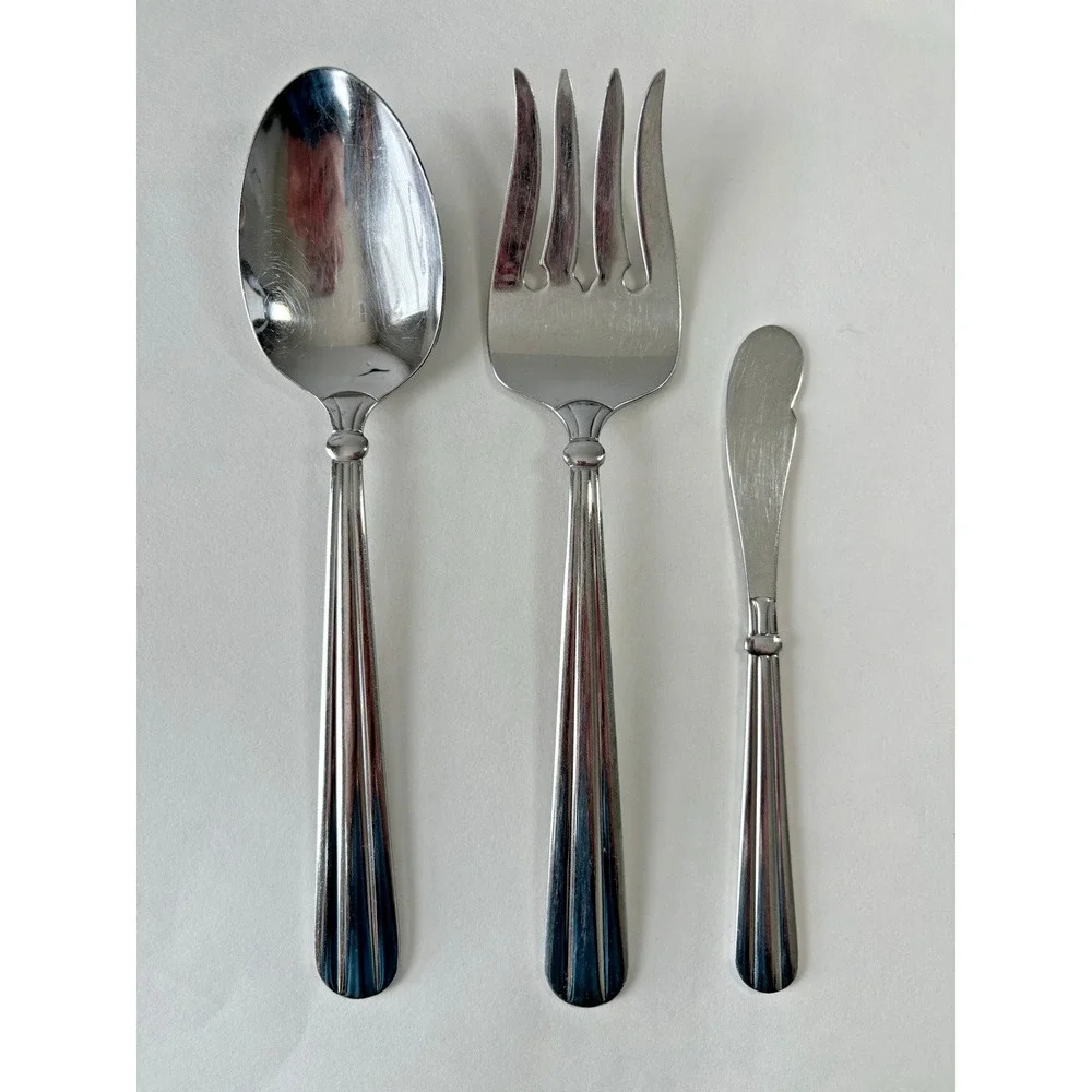 Oneida Stainless Steel UNITY 3 Piece Server Lot Serving‎ Spoon Fork Butter Knife